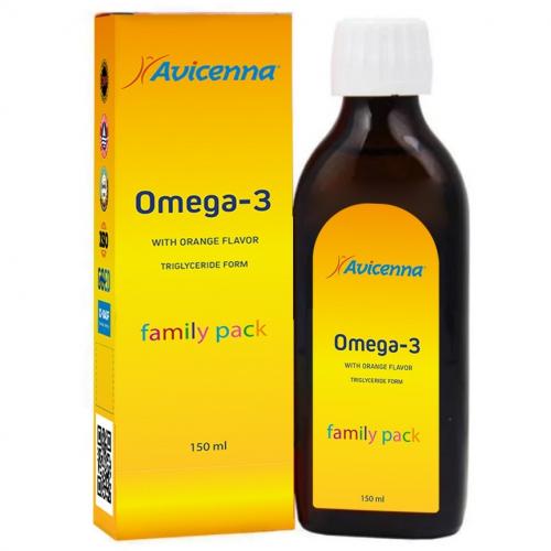 Авиценна Омега-3 со вкусом апельсина 3+, 150 мл (Avicenna, Омега-3)