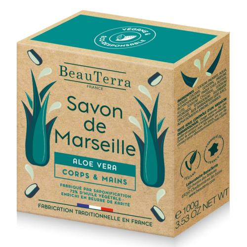 Бьютерра Марсельское мыло с ароматом алоэ вера, 100 г (BeauTerra, Marseille)