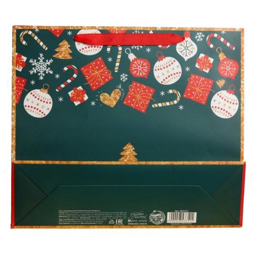 Пакет ламинированный горизонтальный «Счастья в Новом году», 30 x 26 x 9 см (Подарочная упаковка, Пакеты), фото-4