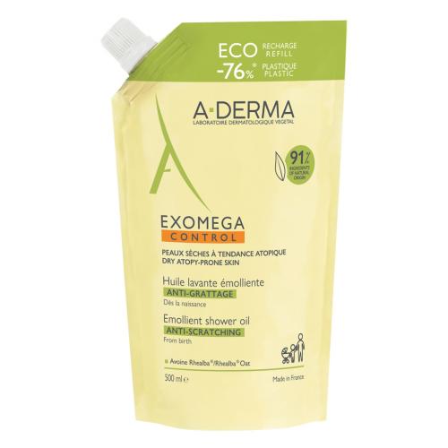 Адерма Смягчающее масло для душа 500 мл, сменный блок (A-Derma, Exomega Control)