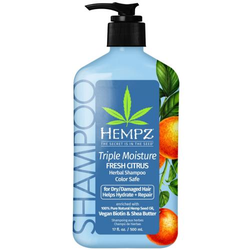 Хемпз Бессульфатный шампунь Triple Moisture Daily Herbal Replenishing, 500 мл (Hempz, Тройное увлажнение)