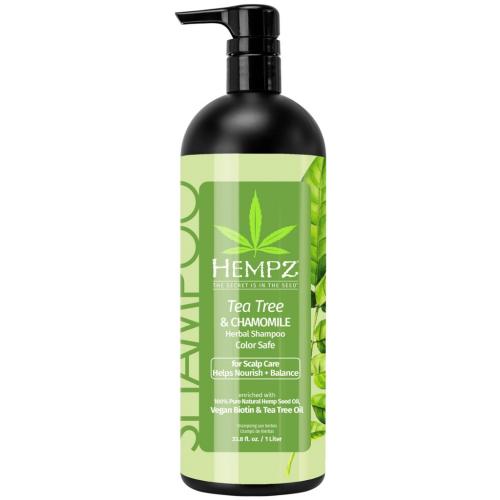 Хемпз Бессульфатный шампунь Tea Tree &amp; Chamomile Herbal, 1000 мл (Hempz, Чайное дерево и ромашка)