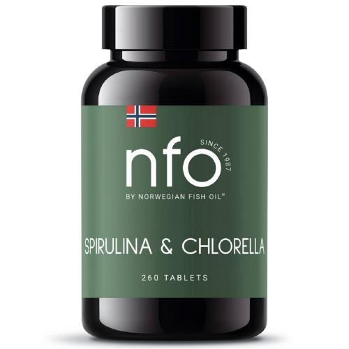 Норвегиан Фиш Ойл Комплекс Spirulina &amp; Chlorella, 260 таблеток (Norwegian Fish Oil, Растительные комплексы)