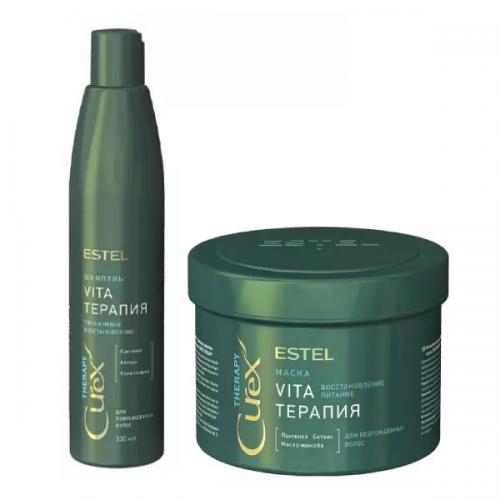 Эстель Набор для поврежденных волос (шампунь 300 мл + маска 500 мл) (Estel Professional, Curex, Therapy)