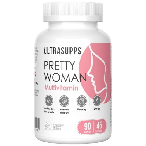 Ультрасаппс Витаминно-минеральный комплекс для женщин Pretty Woman Multivitamin, 90 каплет (Ultrasupps, )