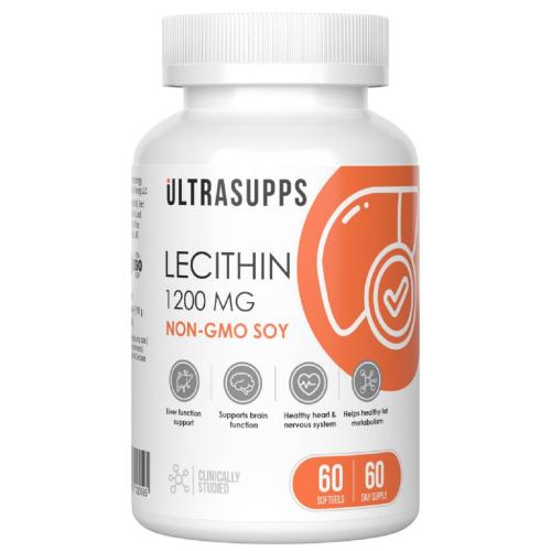 Ультрасаппс Соевый лецитин 1200 мг, 60 мягких капсул (Ultrasupps, )