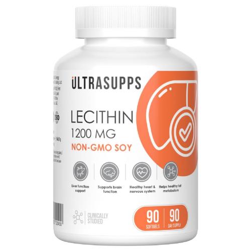 Ультрасаппс Соевый лецитин 1200 мг, 90 мягких капсул (Ultrasupps, )