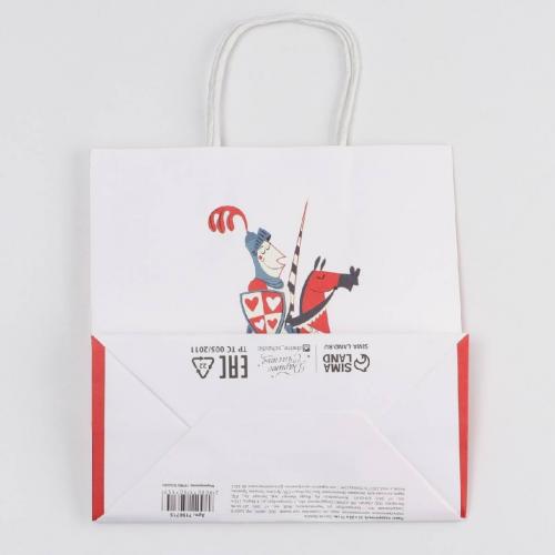 Пакет подарочный «Рыцарю моего сердца», 22 × 22 × 11 см (Подарочная упаковка, Пакеты), фото-4