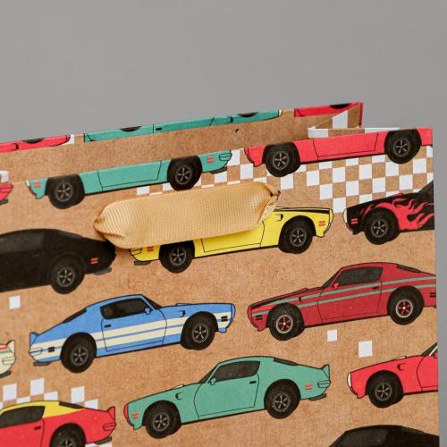 Пакет крафтовый вертикальный «Авто», 18 × 23 × 8 см (Подарочная упаковка, Пакеты), фото-3