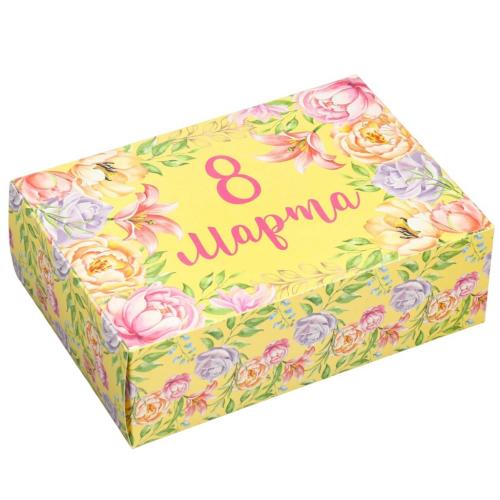 Коробка складная «8 марта», 16 × 23 × 7,5 см (Подарочная упаковка, Коробки)