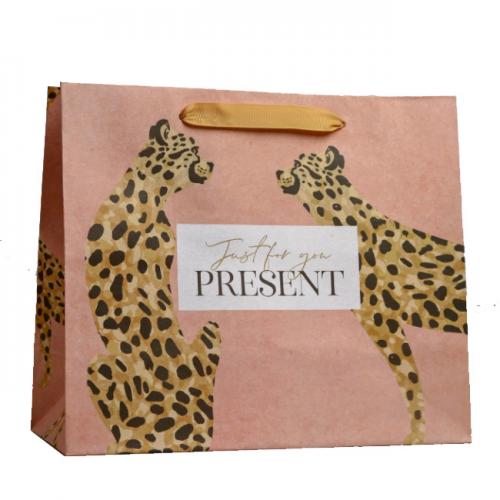 Пакет крафтовый горизонтальный «Леопард», 27 х 23 х 11,5 см (Подарочная упаковка, Пакеты)