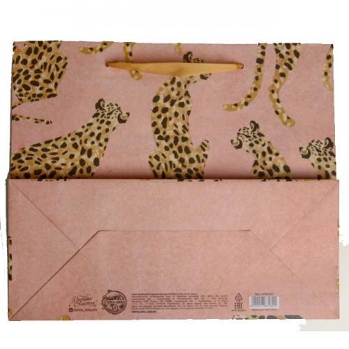 Пакет крафтовый горизонтальный «Леопард», 27 х 23 х 11,5 см (Подарочная упаковка, Пакеты), фото-4