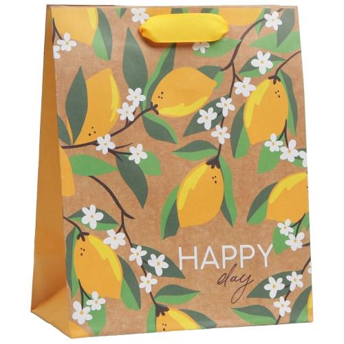 Пакет крафтовый вертикальный «Happy day», 18 × 23 × 8 см (Подарочная упаковка, Пакеты)