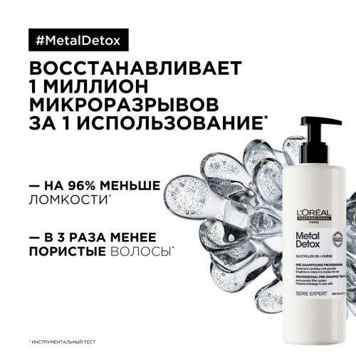 Лореаль Профессионель Пре-шампунь Metal Detox против пористости волос, 250 мл (L'Oreal Professionnel, Уход за волосами, Metal Detox), фото-3