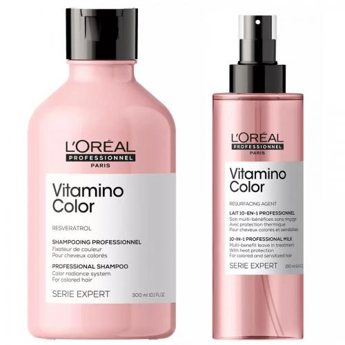 Лореаль Профессионель Набор &quot;Для окрашенных волос&quot;, 2 средства (L'Oreal Professionnel, Уход за волосами, Vitamino Color)