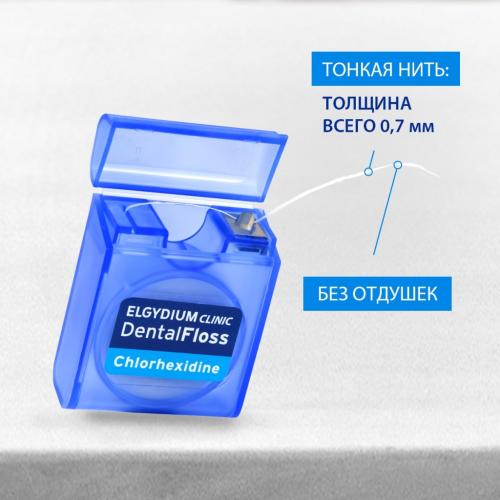 Эльгидиум Вощеная зубная нить с хлоргексидином DentalFloss, 50 м (Elgydium, ), фото-4