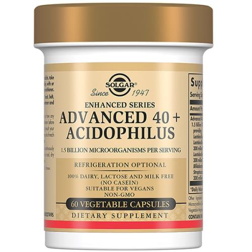 Солгар Комплекс «Ацидофилус 40+» Advanced 40+ Acidophilus, 60 капсул х 471 мг (Solgar, Пробиотики), фото-2