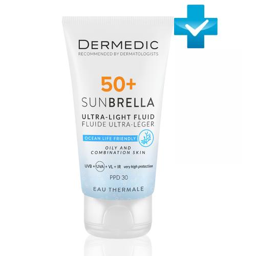 Дермедик Ультра-лёгкий солнцезащитный флюид SPF50+ для жирной и комбинированной кожи, 40 мл (Dermedic, Sunbrella)