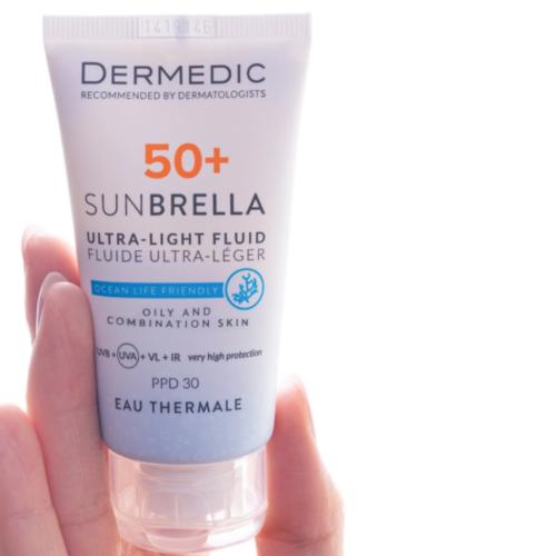 Дермедик Ультра-лёгкий солнцезащитный флюид SPF50+ для жирной и комбинированной кожи, 40 мл (Dermedic, Sunbrella), фото-2