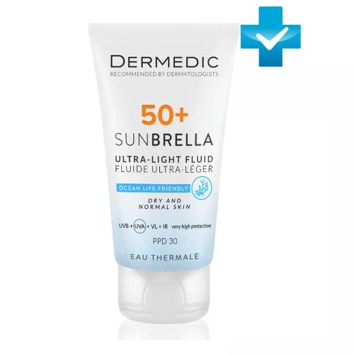 Дермедик Ультра-лёгкий солнцезащитный флюид SPF50+ для сухой и нормальной кожи, 40 мл (Dermedic, Sunbrella)