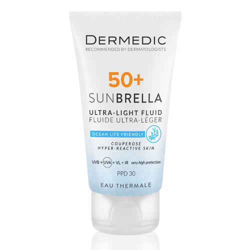 Дермедик Ультра-легкий солнцезащитный флюид SPF50+ для чувствительной кожи с хрупкими капиллярами, 40 мл (Dermedic, Sunbrella), фото-3