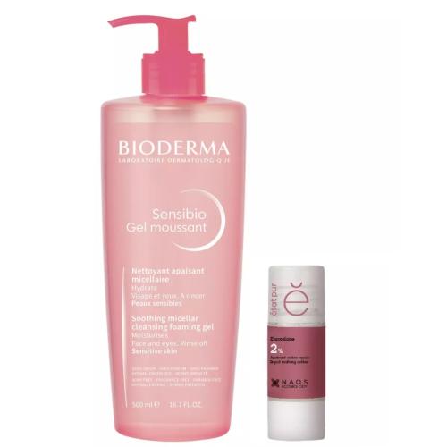 Биодерма Набор: Bioderma очищающий гель Sensibio 500 мл + Etat Pur сыворотка с эноксолоном 15 мл (Bioderma, Sensibio)