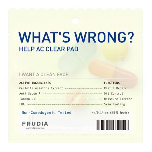 Фрудиа Очищающие пэды для проблемной кожи What&#039;s Wrong, 4 г  (Frudia, Special Care)