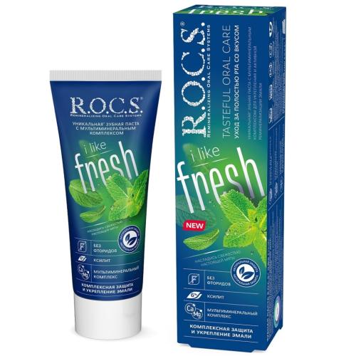 Рокс Зубная паста с мультиминеральным комплексом I Like Fresh, 74 г (R.O.C.S, Зубные пасты Adults)