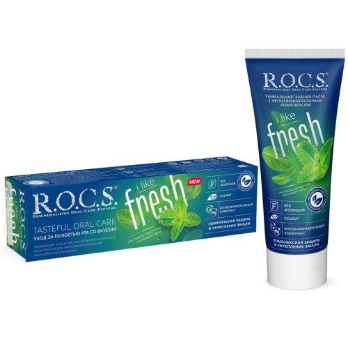 Рокс Зубная паста с мультиминеральным комплексом I Like Fresh, 74 г (R.O.C.S, Зубные пасты Adults), фото-3