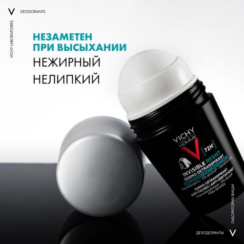 Виши Мужской шариковый дезодорант-антиперспирант Invisible, защита от пота 72 часа, 50 мл (Vichy, Vichy Homme), фото-4