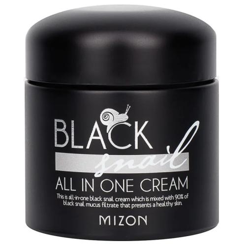Мизон Крем с муцином черной улитки и пептидами Black Snail All In One, 75 мл (Mizon, Snail Repair)