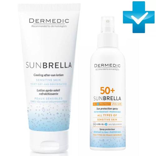 Дермедик Набор для всей семьи (солнцезащитное молочко SPF50 150 мл + бальзам после загара 200 г) (Dermedic, Sunbrella)