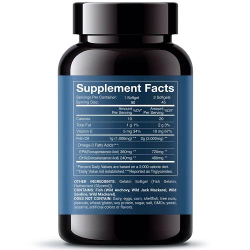 Норвегиан Фиш Ойл Комплекс Omega-3 Premium, 90 капсул х 1008 г (Norwegian Fish Oil, Омега 3), фото-2