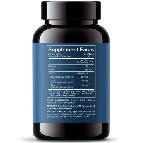 Норвегиан Фиш Ойл Комплекс Omega-3 Balance, 90 капсул х 500 г (Norwegian Fish Oil, Омега 3), фото-2