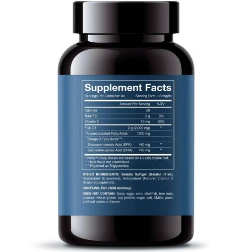 Норвегиан Фиш Ойл Комплекс Omega-3 Strong DHA, 90 капсул х 1007 мг (Norwegian Fish Oil, Омега 3), фото-2
