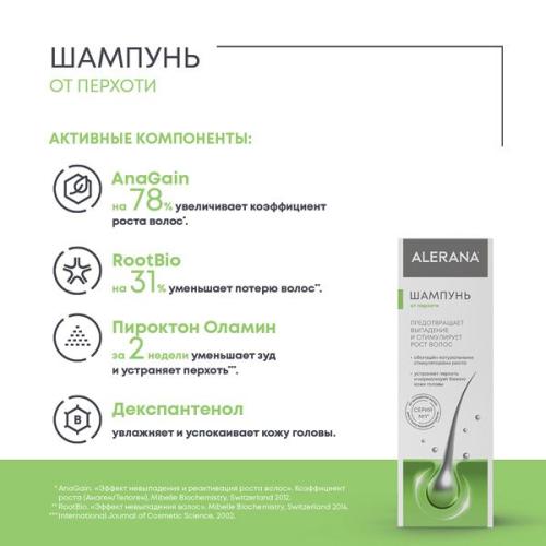 Алерана Шампунь против перхоти 250 мл (Alerana, Укрепление волос), фото-4