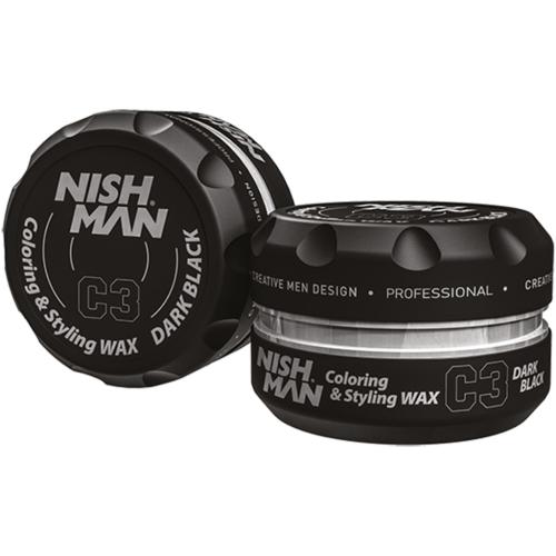 Нишмэн Цветной воск для волос C3 Dark Black, 100 мл (Nishman, Hair, Coloring)