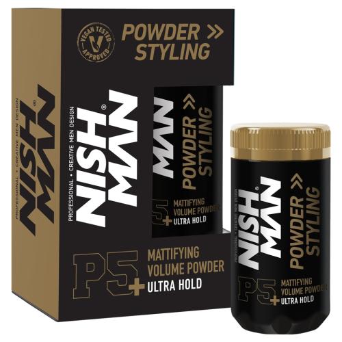 Нишмэн Матирующая пудра для волос для придания объема p5+ Ultra Hold, 20 г (Nishman, Hair, Styling)
