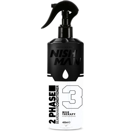 Нишмэн Двухфазный кондиционер для бороды и волос 3 Milk Therapy, 400 мл (Nishman, Hair, Care)