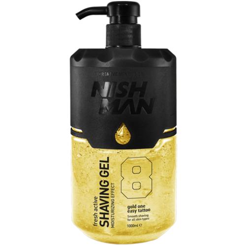 Нишмэн Увлажняющий гель для бритья 8 Gold One Easy Tattoo, 1000 мл (Nishman, Shaving)
