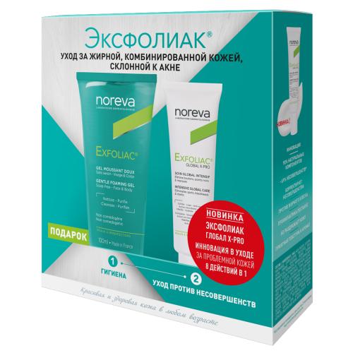 Норева Набор (крем против несовершенства Глобал X-Pro 30 мл + очищающий гель 100 мл) (Noreva, Exfoliac)