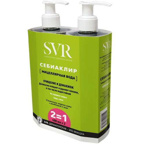 СВР Мицеллярная вода, 2 х 400 мл (SVR, Sebiaclear)