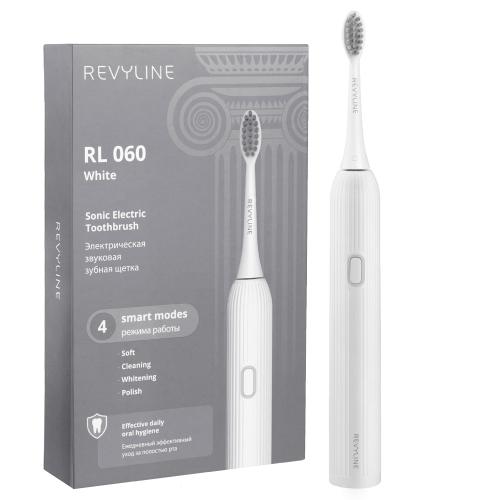 Ревилайн Электрическая звуковая зубная щетка RL 060, белая (Revyline, Электрические зубные щетки)