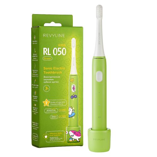Ревилайн Электрическая звуковая зубная щётка RL 050 Kids 7+, зелёная (Revyline, Электрические зубные щетки)