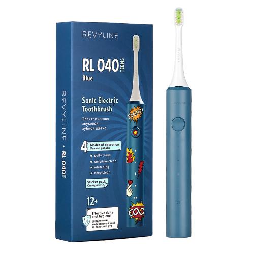Ревилайн Электрическая звуковая зубная щётка RL 040 Teens 12+, голубая (Revyline, Электрические зубные щетки)