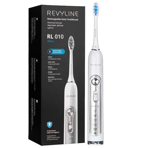 Ревилайн Электрическая звуковая зубная щетка RL 010, белая (Revyline, Электрические зубные щетки)
