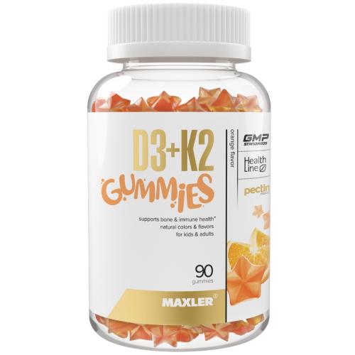 Макслер Комплекс витаминов D3 + K2 Gummies, 90 жевательных пастилок х 2000 мг (Maxler, Витамины и минералы)