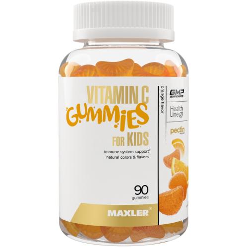 Макслер Витамин С Gummies For Kids со вкусом апельсина 4+, 90 мармеладок х 2000 мг  (Maxler, Витамины и минералы)