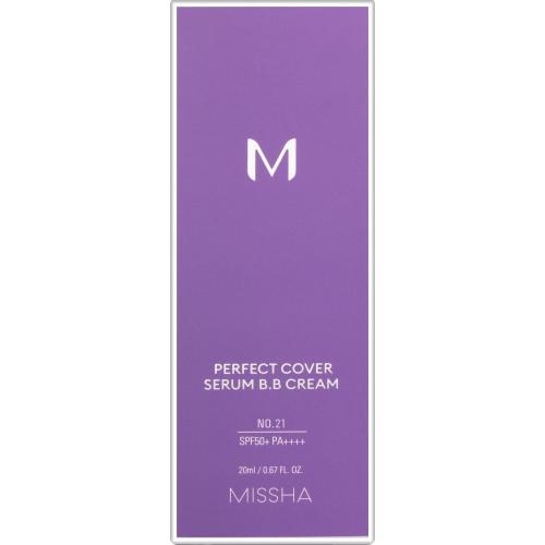 Миша Тональный BB крем с антивозрастной сывороткой для сияния кожи SPF50+ / PA++++, 20 мл (Missha, Perfect Cover), фото-10
