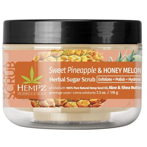 Хемпз Cкраб сахарный для тела Sweet Pineapple &amp; Honey Melon, 176 г (Hempz, Ананас и медовая дыня)